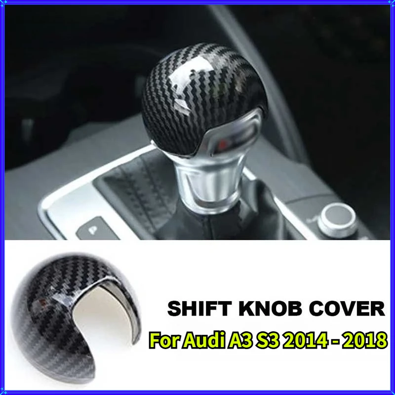 Car Shift Lever Decorative Cover Sticker, Gear Head Sticker, Interior Modification Accessories Suitable for Audi A3 S3 2014-2018