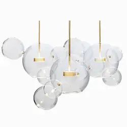 Modern Creative Transparent Glass Bubble Ball LED Chandelier Mickey  Light Indoor Lighting Restaurant Bar Clothing Store