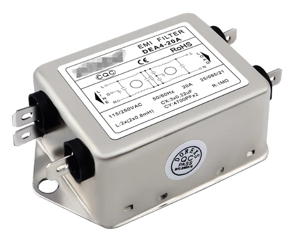 EMI power filter DEA4-10A DEA4-20A soldered/double section AC 220V 10A-30A DEA4