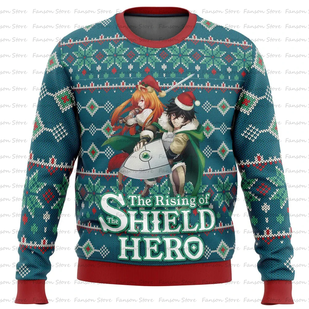 The Rising of the Shield Hero Alt Ugly Christmas Sweater Cartoon Anime Women Men Pullover Top 2025 New Couple Hoodie Sweatshirt