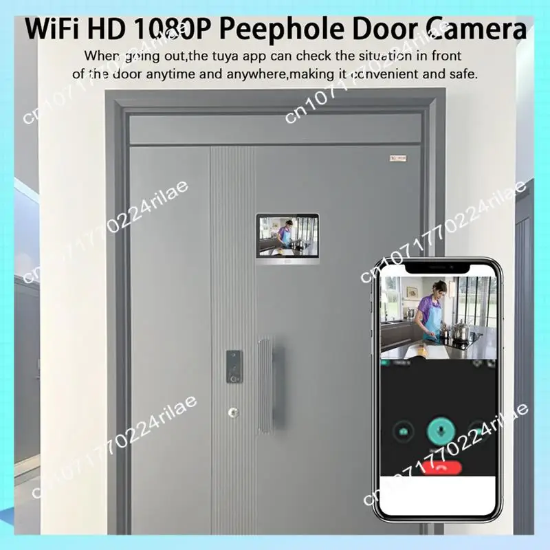 A17Z جرس الباب الرقمي للرؤية الليلية عين القطة - مراقبة Tuya Wifi الذكية لمنزلك