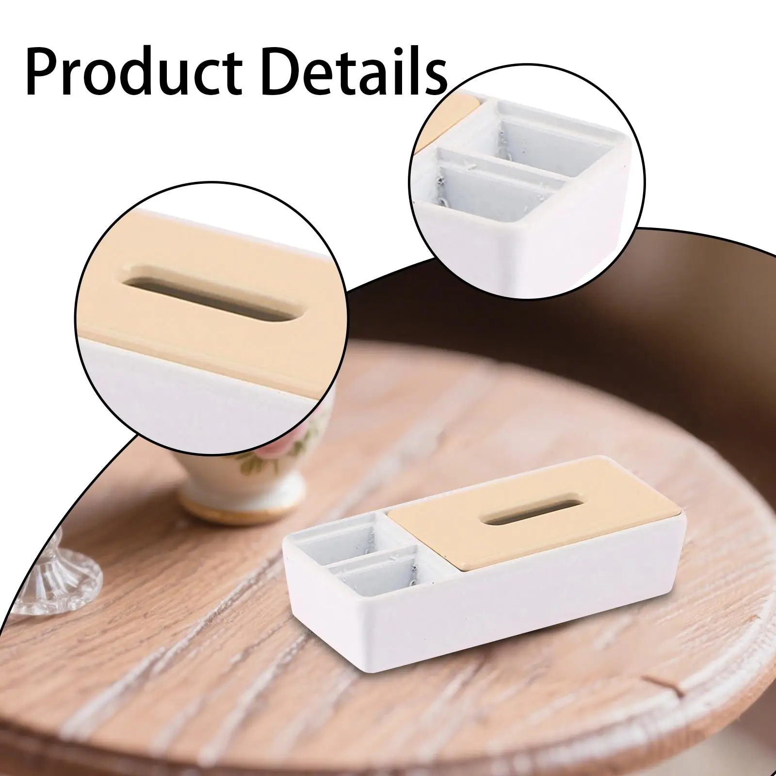 Miniatuur poppenhuis tissuedoos voor doe-het-zelf decoratief item voor badkamer slaapkamer 3,5x1,5 cm mini opbergdoos metaal schaal 1:12