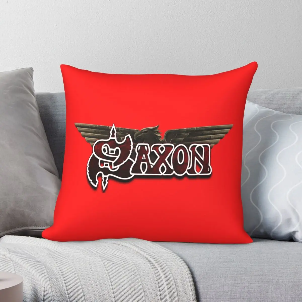 Saxon Wheels of Steel Square Pillowcase Polyester Linen Velvet Pattern Zip Decor Sofa Cushion Cover