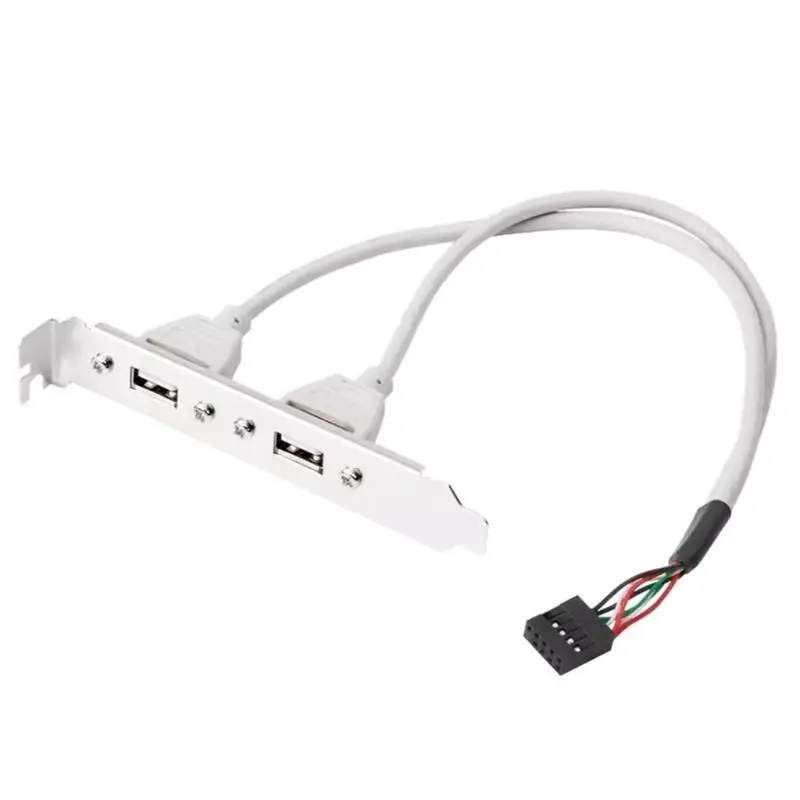 L4MD 2 Port USB 2.0 bis 9 Pin -Headerhalter -Halterungs -Verlängerungskabel für die Rückseite des Computers – Detail 1