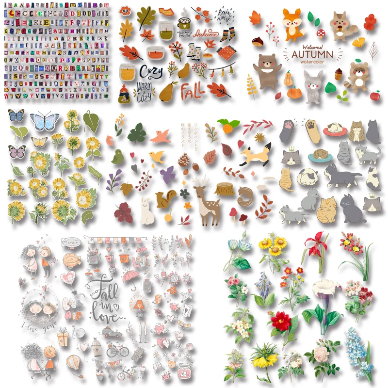 Planta de animales de tamaño pequeño para ropa, transferencias de hierro, impresiones por transferencia de calor, paquetes de venta de pegatinas en camisetas