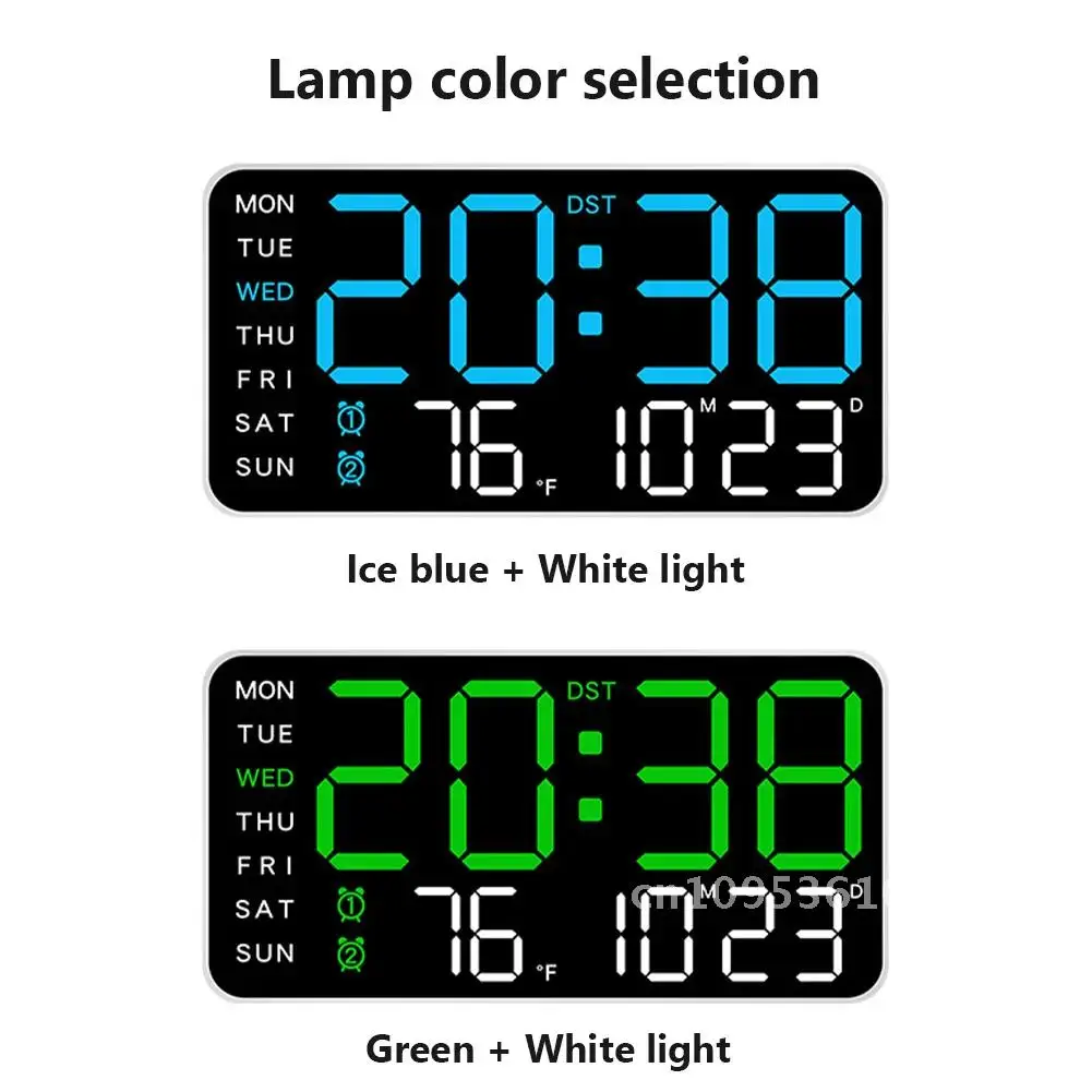 LED Wall Digital Screen Clock 12/24H Table Clock With With Clock Adjustable Display Multi Alarm Electronic Brightness Functional