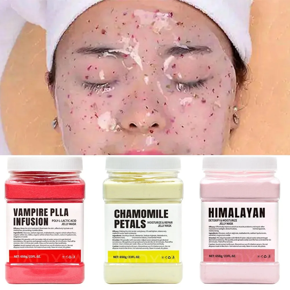 650g Lavender Exfoliate Jelly Mask Powder, Natural Soothing Hydrating Face Mask Skin elasticity care Peel-Off Mask for Skincare