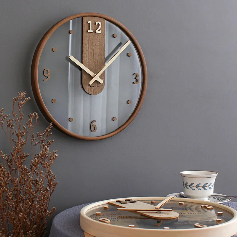 

Nordic Minimal Wall Clock Living Room Decorative Creativity Transparent Clock Simple Japanese Fashion Super Silent Clock