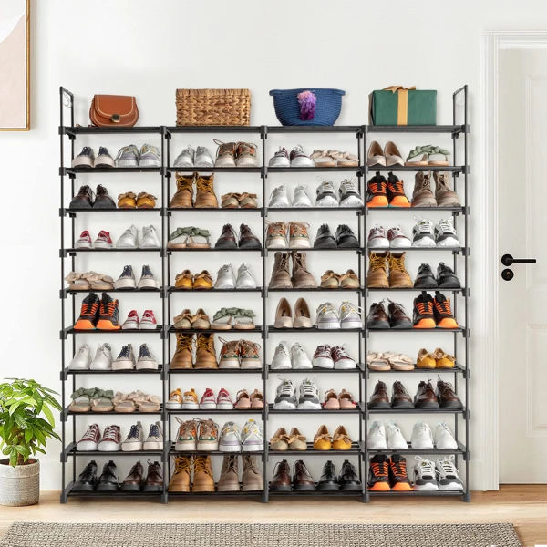 10-Tier Entryway Shoe Rack Organizer, Holds 80 Pairs, Stackable Cabinet Shelf