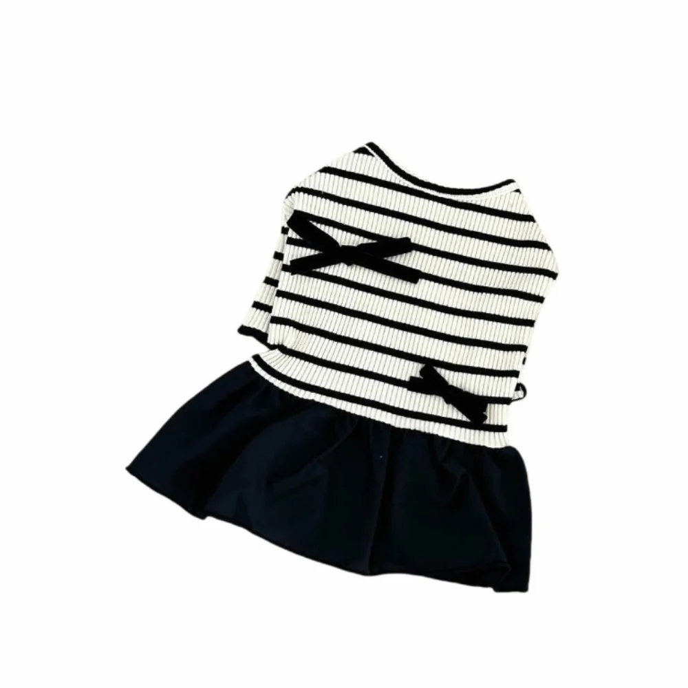 

Fashion Cute Pet Striped Short Sleeve Breathable Thin Design Dog Vest Soft Pet Princess Dress Summer