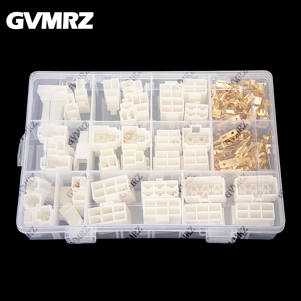 6.3 mm 1‑6Pin Automotive Quick‑Disconnect Connector Kit with Male & Female Housings and Brass Crimp Terminals