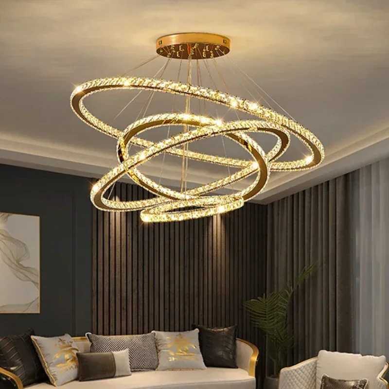 

Modern Crystal Hanging Lamps for Ceiling Living Room Bedroom Chandelier Home Decorations Pendant Light Lustre