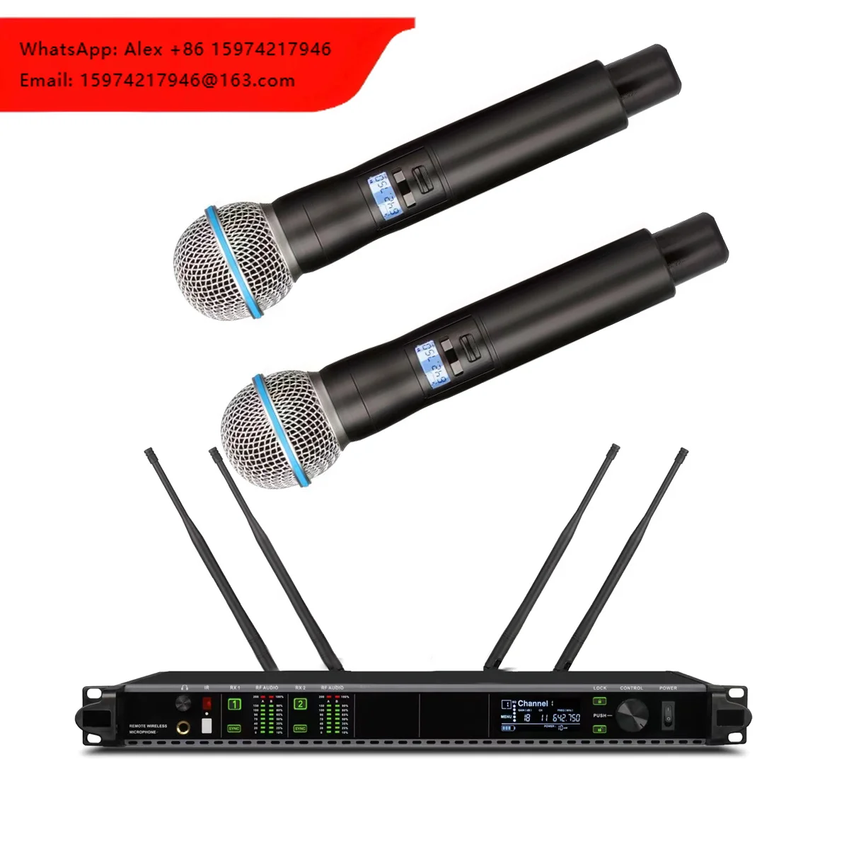 Professional Original AD4D With Dual Beta58 Wireless Karaoke Microphone System For Stage Live Music Performance Mixer AMP
