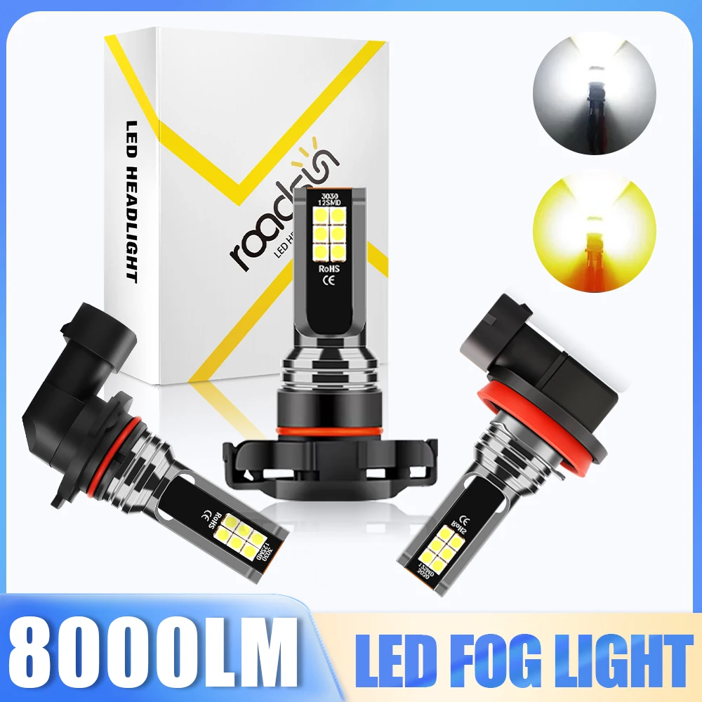 

2Pcs 5202 Car Driving Light Front Fog Lamp 9006 HB4 9005 HB3 H8 H11 LED CSP Bulbs H10 H16 Auto Lamps 6000K White Headlight