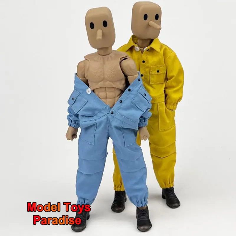 

CCN1211 1/12 Men Soldier Jumpsuit Multi Pockets Workwear Loose Long Sleeve Solid Color Clothes Fit 6inch NW SHF Action Figure