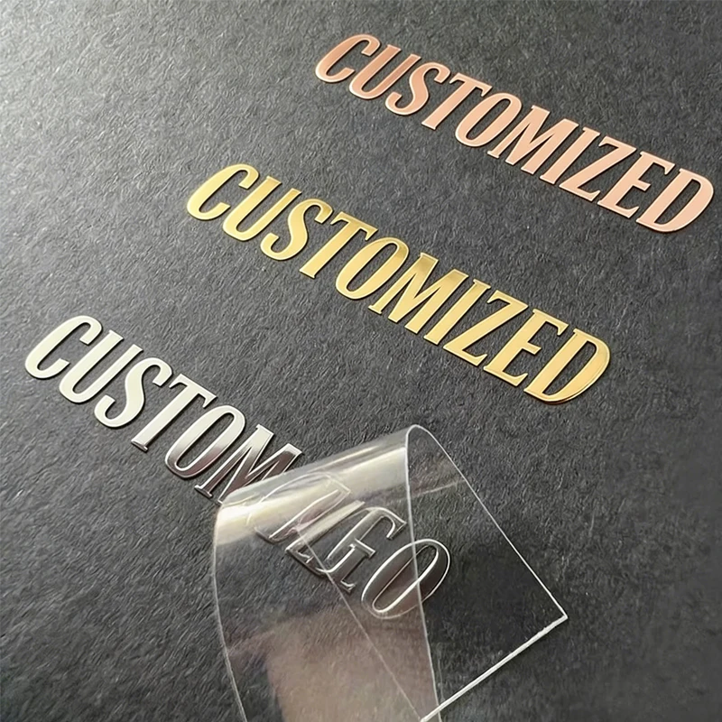 パーソナライズされたクリスタルラベル転写デカール金銀箔高品質粘着ステッカーカスタムデザインdiyウェディングラベル