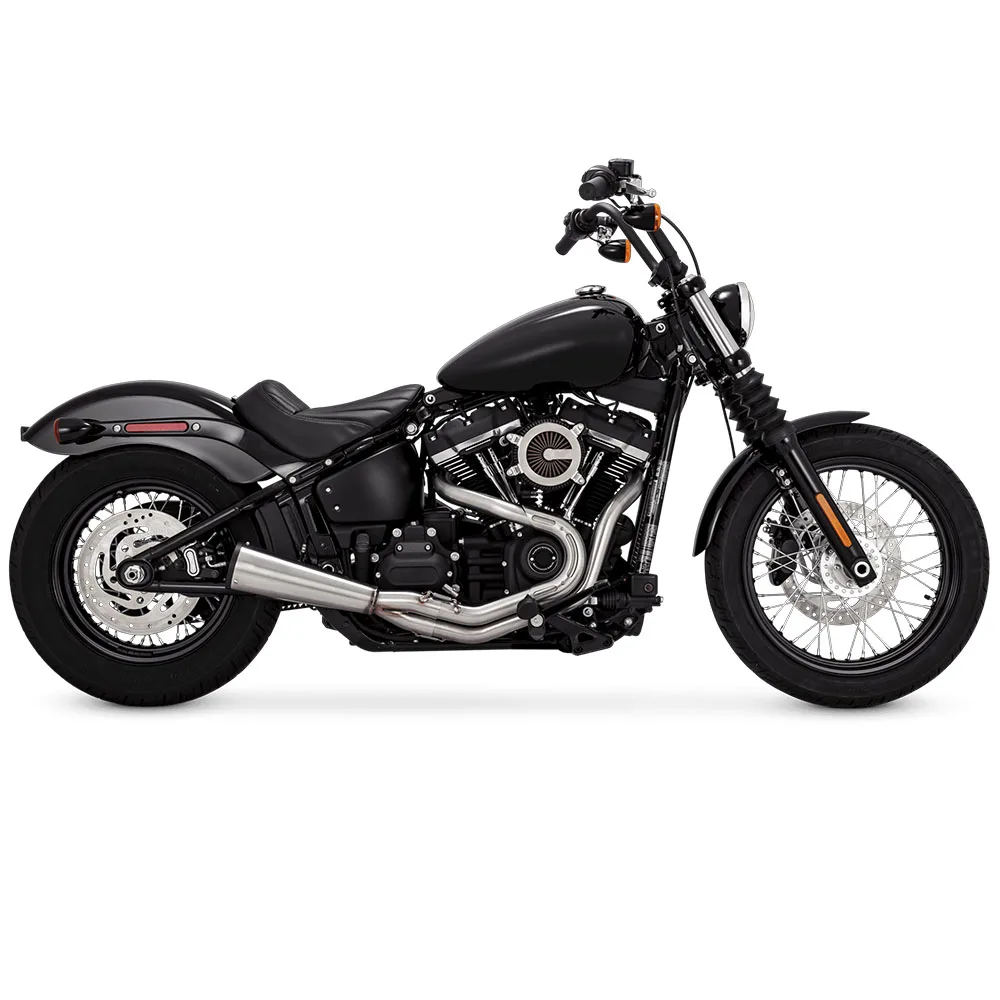 2-into-1 Motorcycle Exhaust System 304 Stainless Steel Motorcycle Exhaust Pipes Compatible for 1991-2009 Dyna