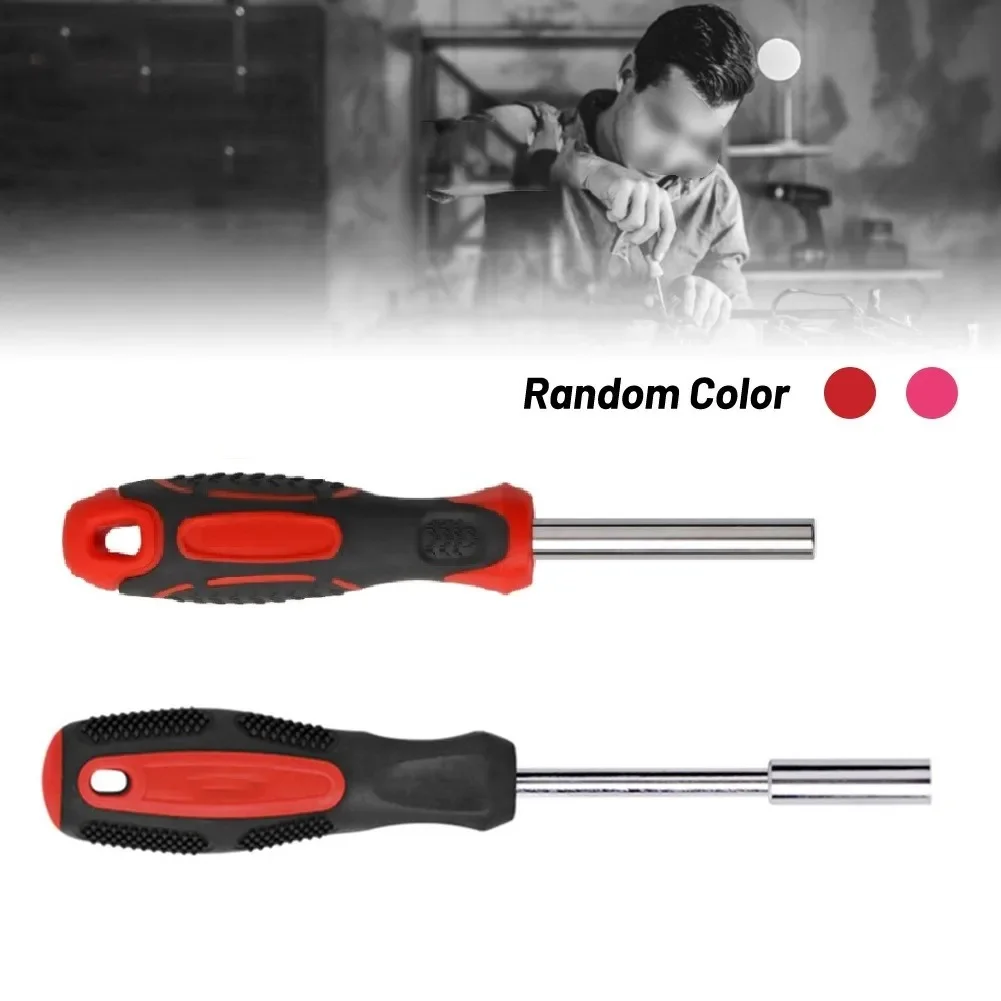 Bit handle6.35mm Head Screwdriver Handle Hex Drive Red Magnetic Bit Holder Screwdriver Spinner Handle Bit-Holder Ratchet Socket