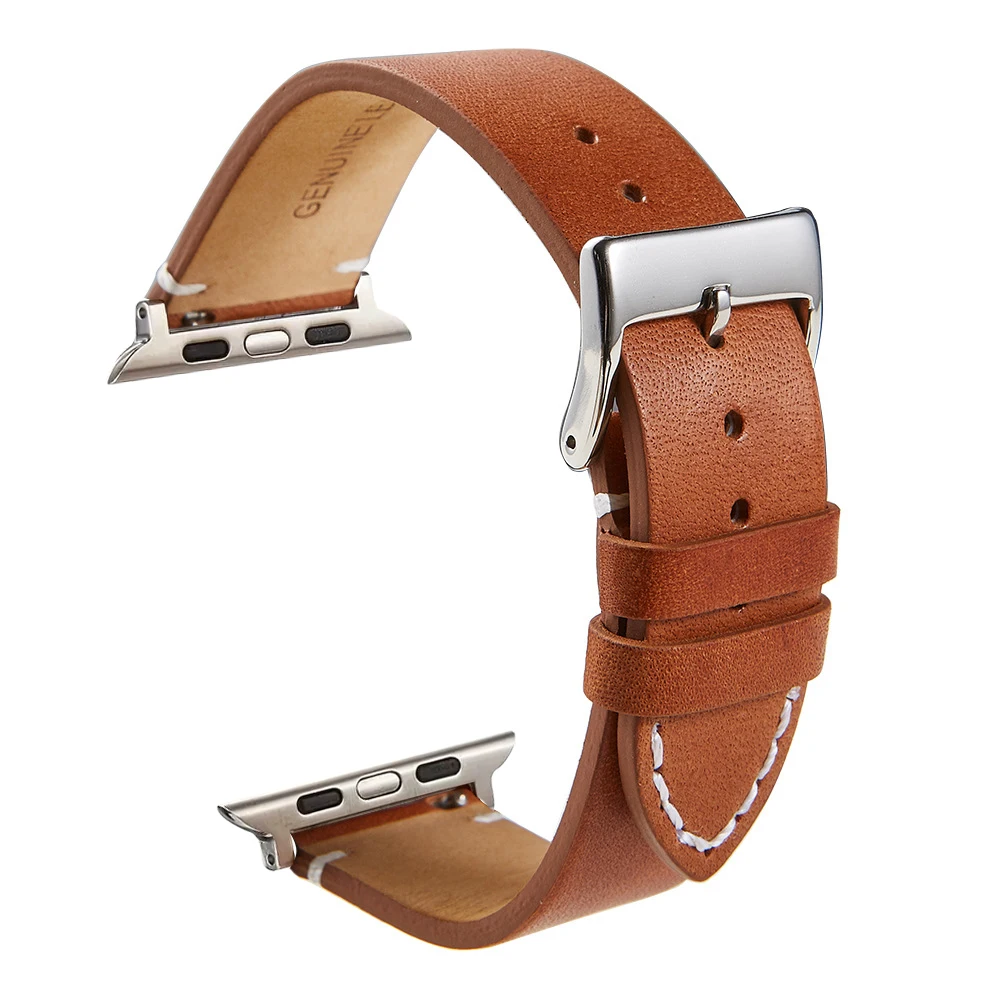 Genuine Leather Watchband For IWatch Watch Straps For Apple Watch Ultra 9 8 7 6 5 4 3 SE Bracelet 49mm 45/44/42mm 41/40/38mm