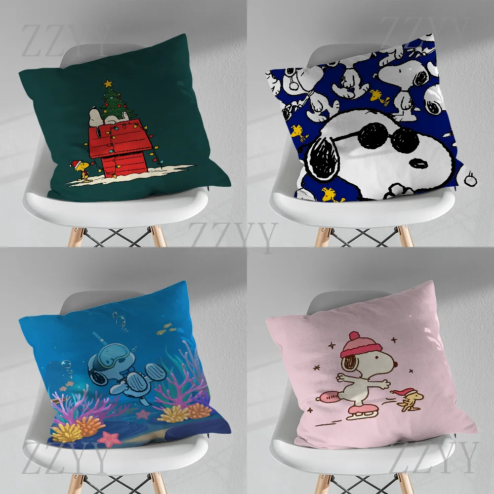 

Cute Dog S-SnoopyS Puppy Pillow Case Pillow Case Soft Cushion Cases for Farmhouse Sofa Decor Home Decorations and Protector