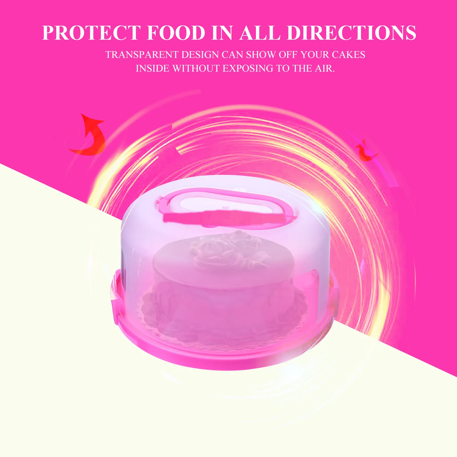 

Premium Cake Holder Portable Lightweight Compact Multi-Functional Practical for Cakes Cupcakes Cookies Chocolate Safe