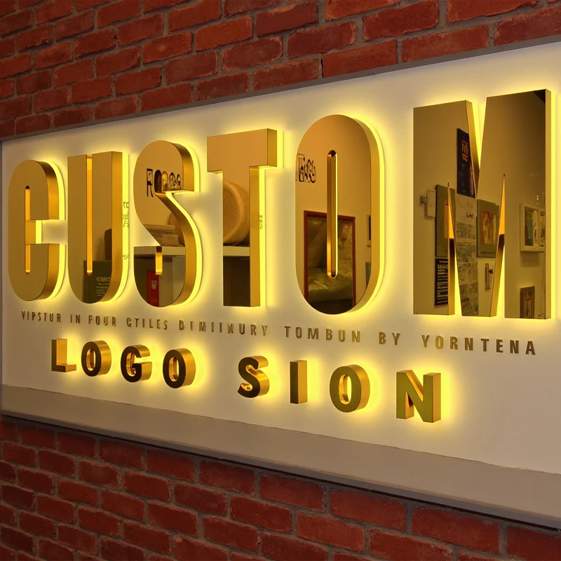 Custom LED Backlit Sign Metal 3D Letters for Storefront Outdoor Business Illuminated Signage Light Up Advertising Display