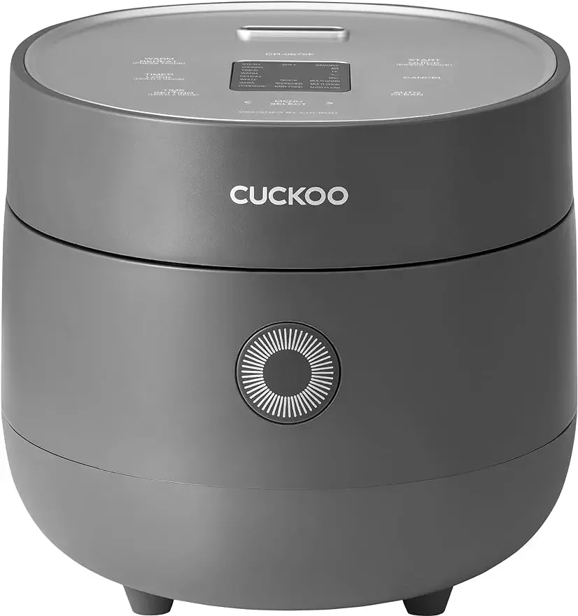 

CUCKOO Micom Rice Cooker 13 Menu Options, Fuzzy Logic Tech, 6 Cup/1.5 Qts. (Uncooked) CR-0675F, Gray and White