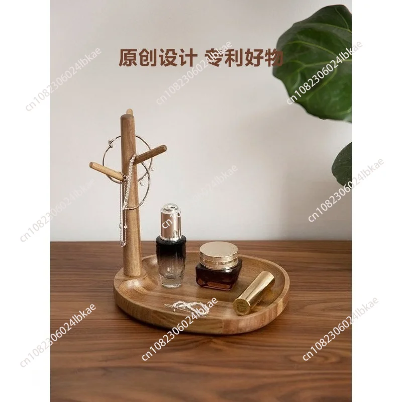 Pure solid wood door key storage box ornament desktop entrance shoe cabinet rack hanging mask key rack