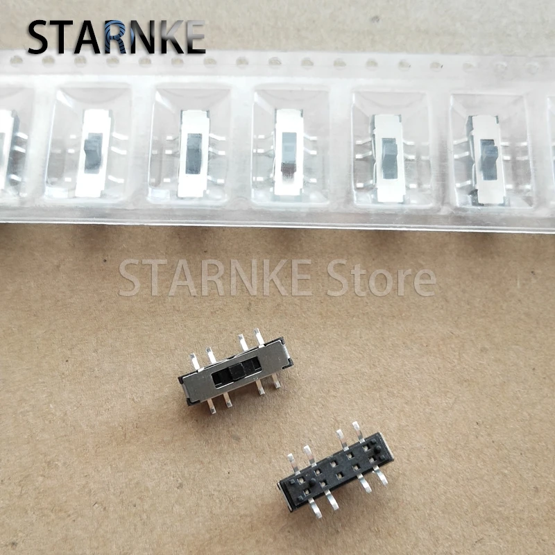 20PCS MS-23D20G2 SMD Toggle Switch 8Pins 3 Position Power Slide Switch Handle Height 2MM