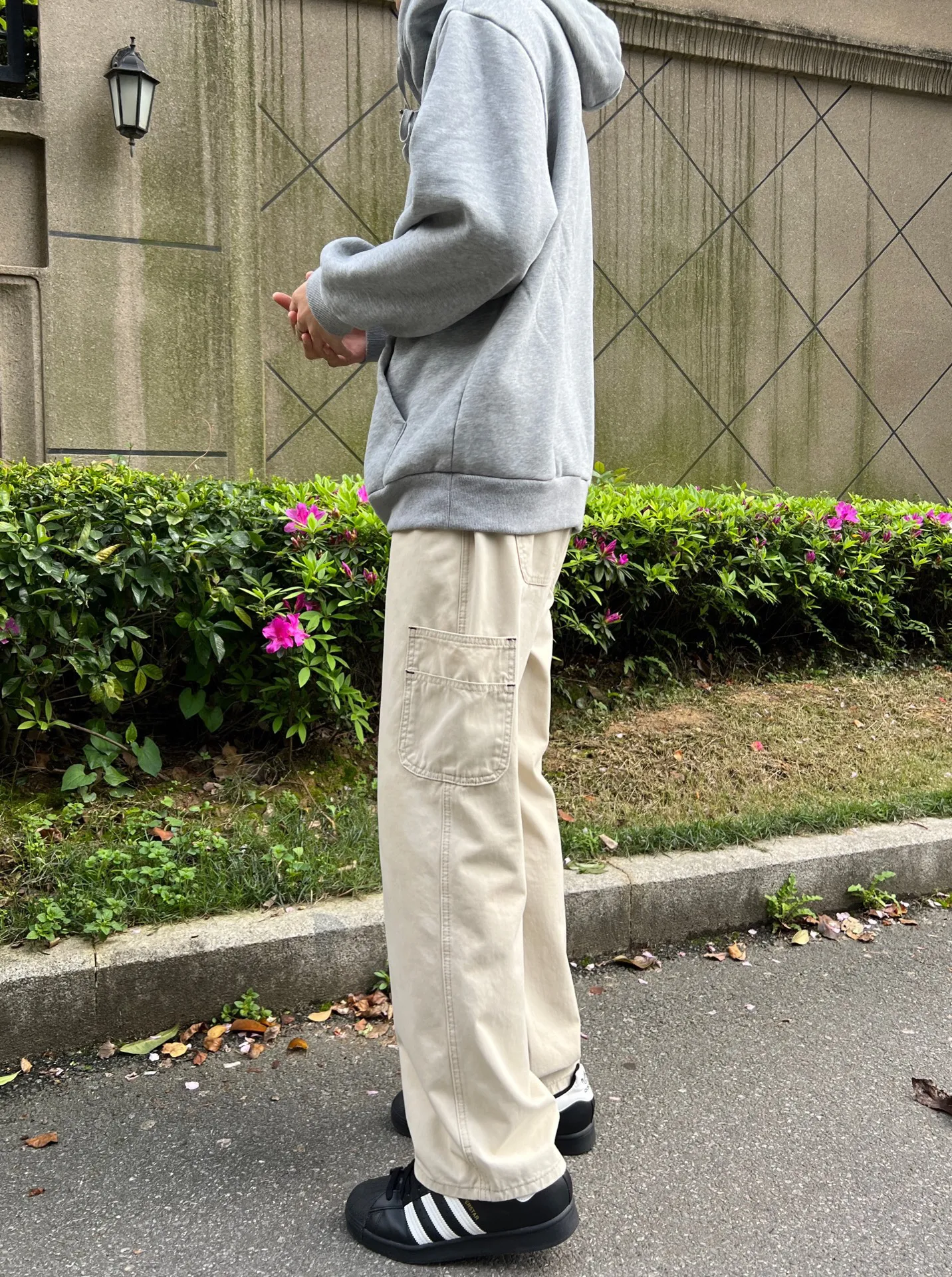 Rstay7 American Sle Straight Leg Work Pants Men's Summer Multi-ket Logging Loose Straight Casual Long Pants