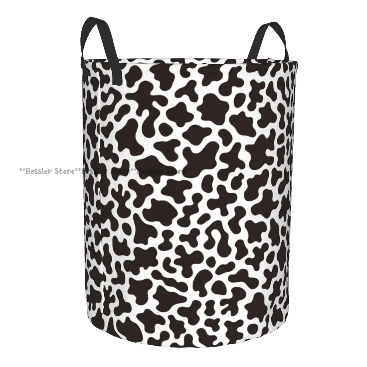 Laundry Basket Dalmatian Pattern Round Storage Bin Collapsible Hamper Clothes Bucket Organizer