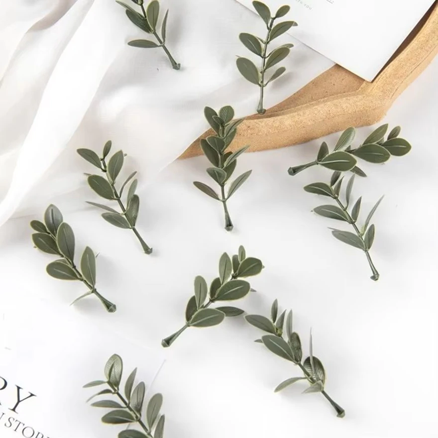 50pcs Artificial Plant Leaves Wedding Bridal Bouquet Party Outdoor Garden Home Room Table Wreath Decoration DIY Background Wall - Image 5