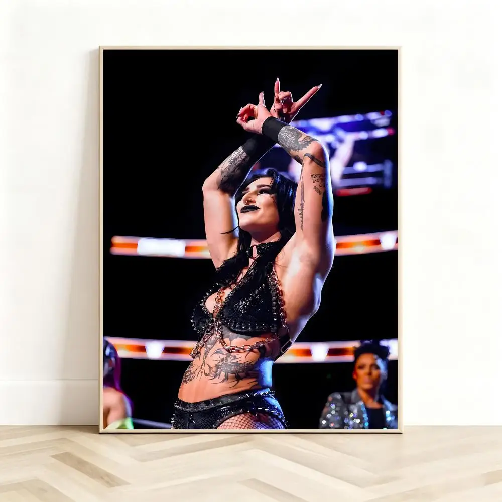 actor celebrity R-Rhea Ripley Poster Classic Self-Adhesive PP Wall Sticker for Living Room Bar Decor Gift