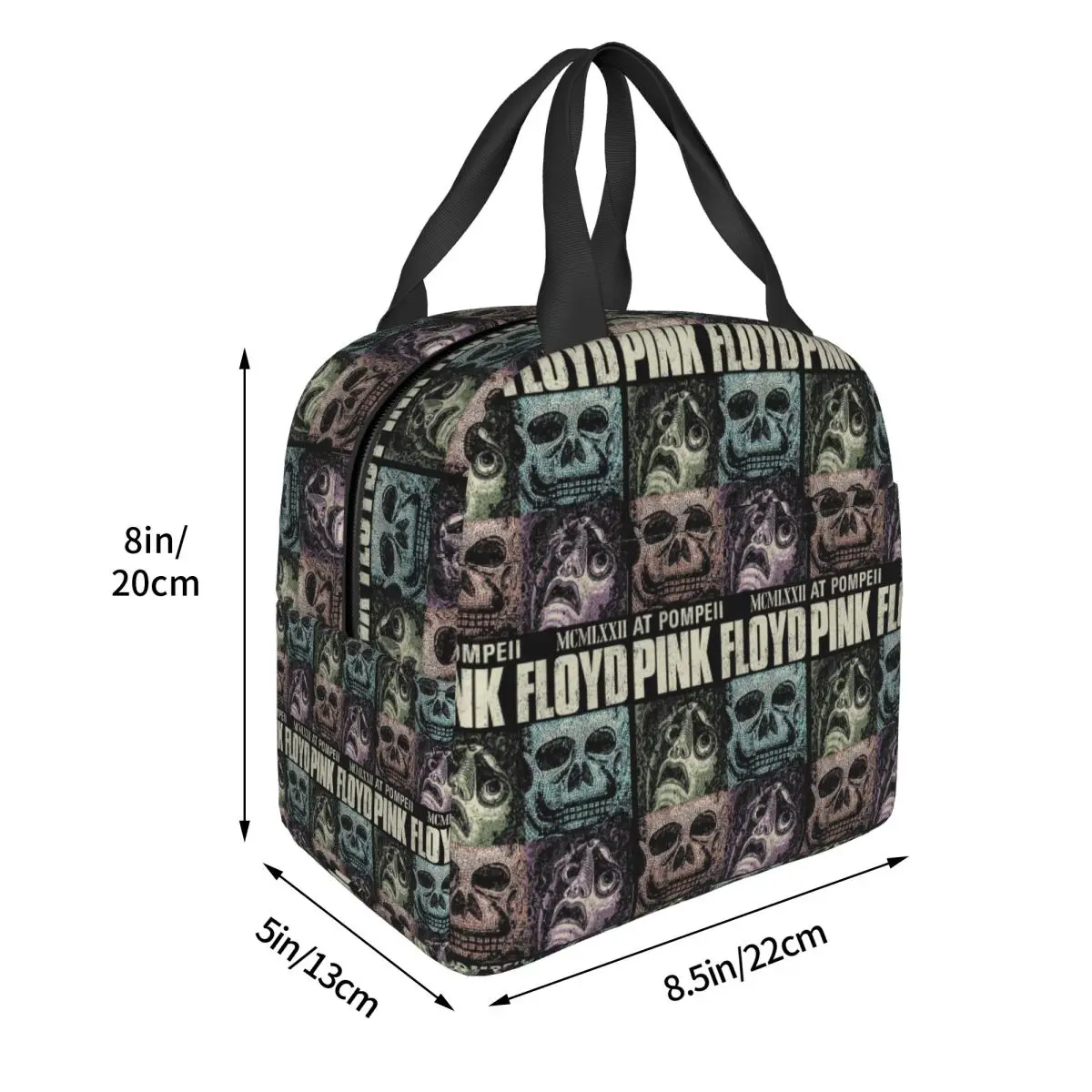 Pink Floyd Live At Pompeii Memento Mori Insulated Lunch Bag for Women Kids Portable Food Boxes Thermal Lunch Box Tote view 3