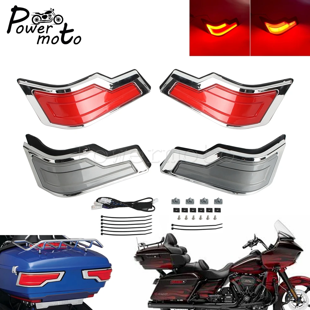 Motorcycle Tour Trunk Pack LED Brake Run Turn Indicator Tail Light For Harley CVO 121 Road Glide FLTRXSE Street Glide FLHXSE