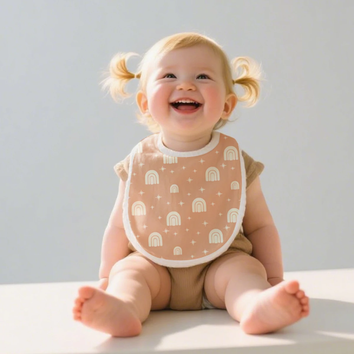 5pcs/Set Newborn Baby Bamboo Cotton Baby Bibs Infant Burp Cloths Cute Round Scarf Toddler Saliva Towel Feeding Stuff