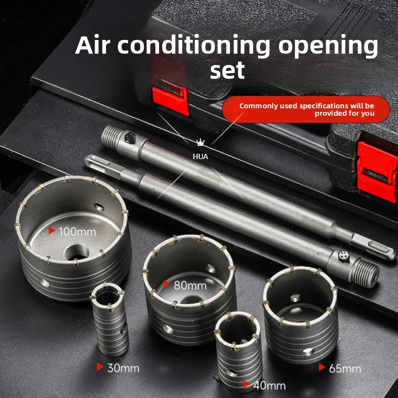 Kit sega a tazza per calcestruzzo 10 pezzi Punta da trapano per mattoni Sega a tazza portatile resistente agli urti per muro di cemento fognario 2025 nuovo