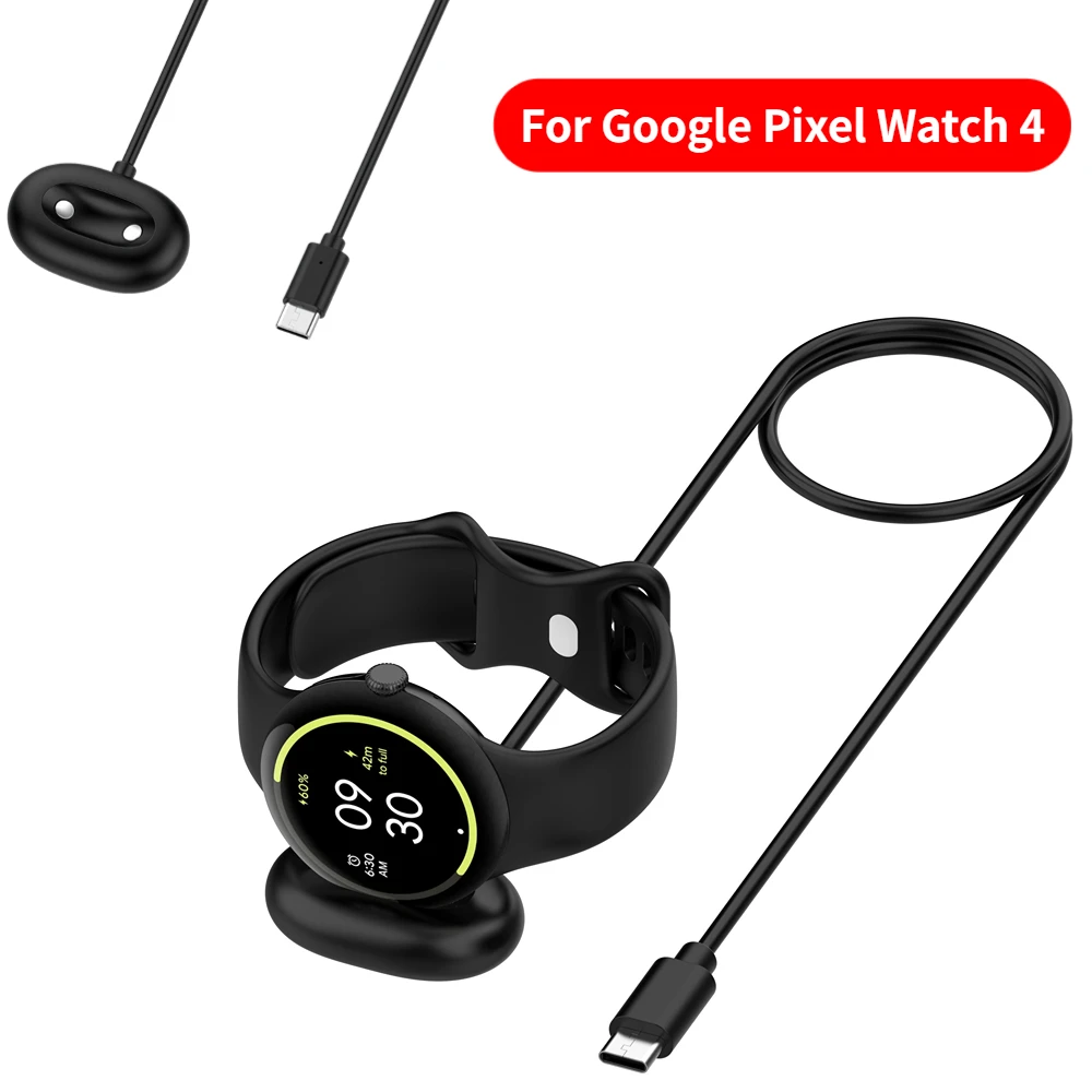

Магнитная база для быстрой зарядки 100 см для Google Pixel Watch 4, 41 мм, 45 мм, зарядное устройство для смарт-часов, док-станция, адаптер, аксессуары