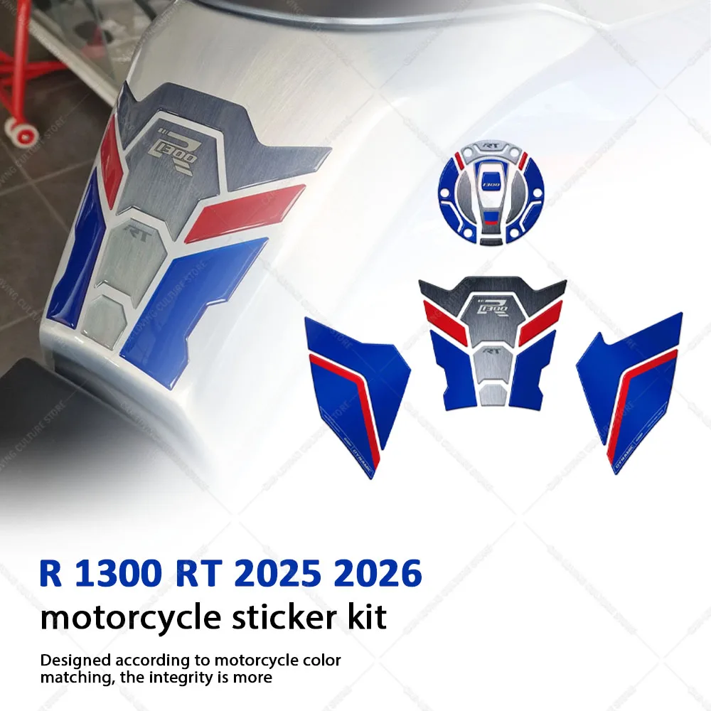 

3D Motorcycle Tank Pad Sticker Gas Tank Decals Scratch Resistant Protective Sticker Full Set For R 1300 RT 2025 2026