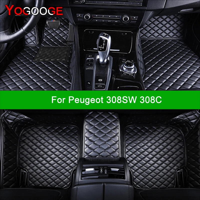 YOGOOGE Custom Car Floor Mats For Peugeot 308SW 308CC Auto Carpets Foot Coche Accessorie