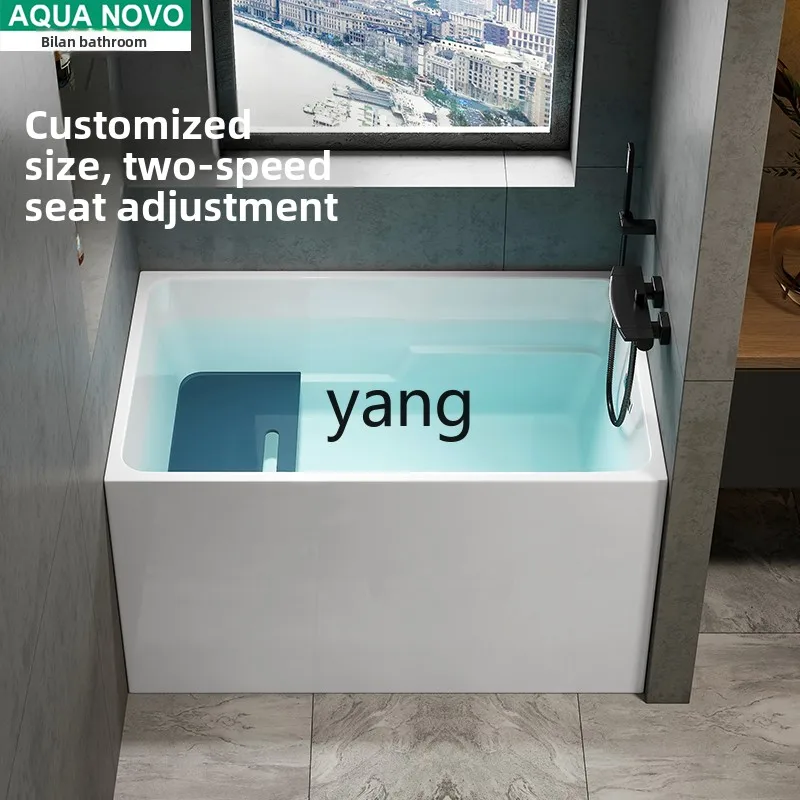 

LH small apartment deep bubble acrylic bathtub household mini seat shower integrated
