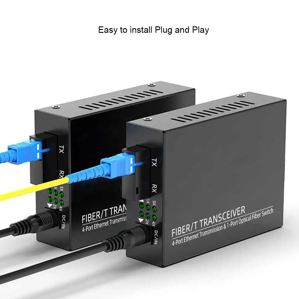 2 Stück Set Ethernet Fiber Switch heizt Dissipation Networking Converter