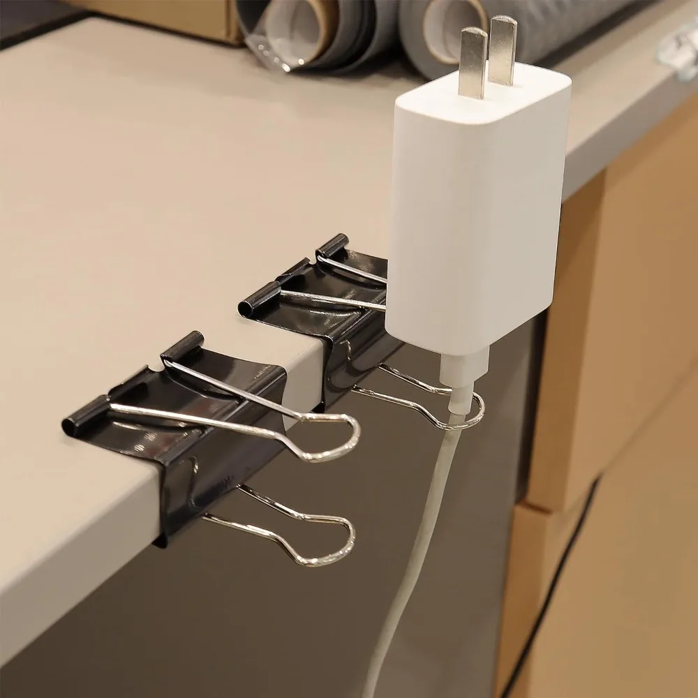 مشابك ربط كبيرة جدًا (36 عبوة) مقاس 2 بوصة، مشابك ورق كبيرة للوازم المكتبية، باللون الأسود