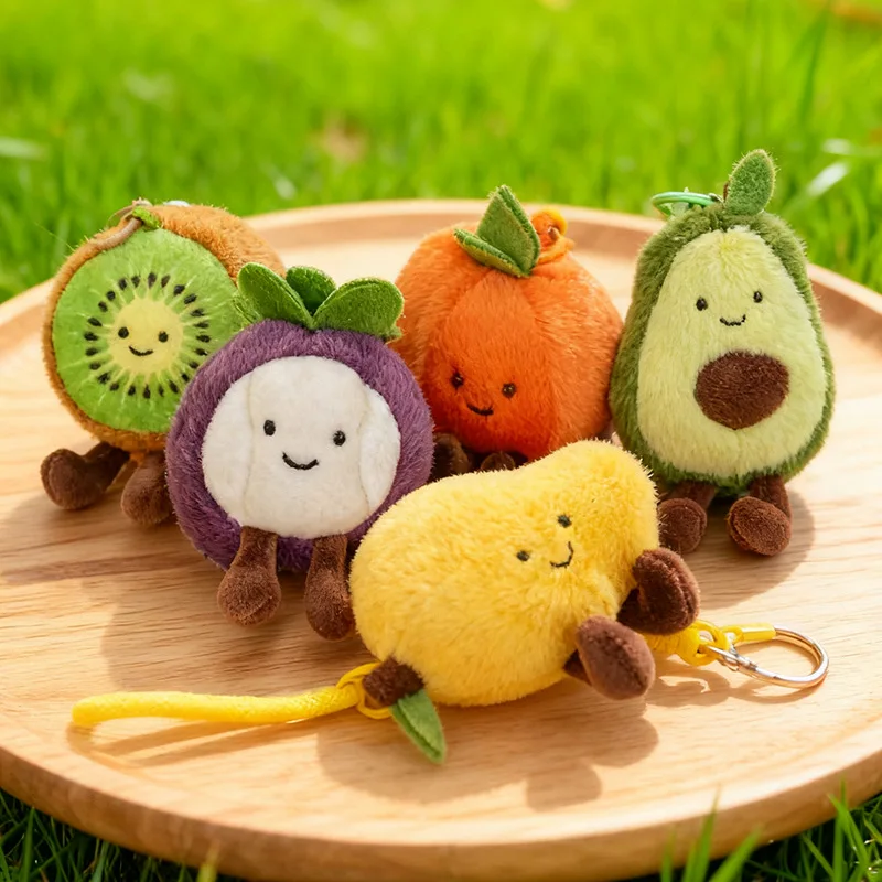 جديد لطيف جوز الهند الأفوكادو الفاكهة أفخم سلاسل المفاتيح موضة المانجو التفاح ظهره سحر متعة الكمثرى الكيوي الفراولة بيتايا ألعاب من القطيفة