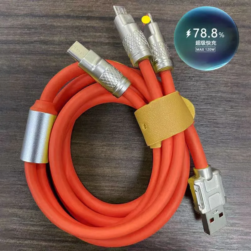 Câble Micro USB Type-C à 8 broches, chargeur rapide, 3 en 1, 2 en 1, Snap120 W, pour iPhone, Huawei, Samsung, Xiaomi