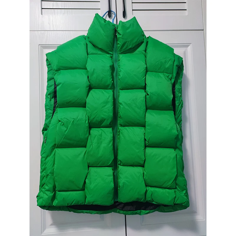 Mannen Winter Witte Eendendons Vest Puffer Rits Stand Kraag Dikke Warme Mouwloze Jas Persoonlijkheid Vest Voor Man Mode