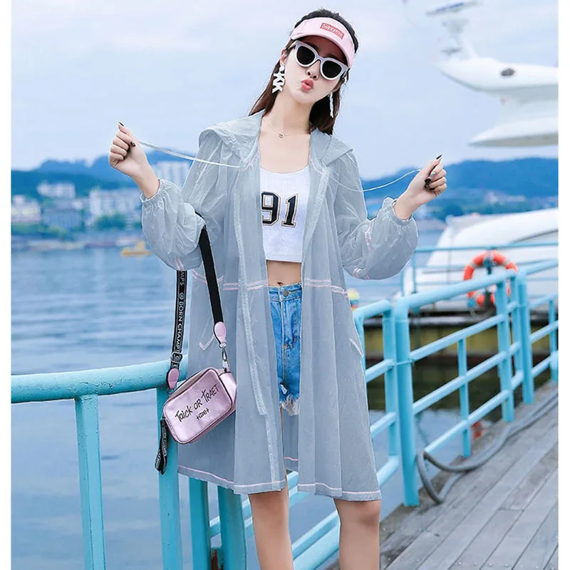 

Sunscreen Coat Female Long 2025 Summer New Windbreaker Thin Joker Sun-Protective Clothing Jacket Western-Style Top Women Outwear