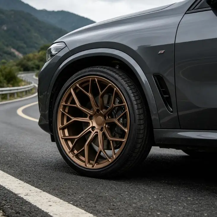 18-24 Inch 5x120 5x112 5x114.3 Matte Bronze Mesh Split Spoke Deep Concave 6061-T6 Forged Alloy Wheel Rims