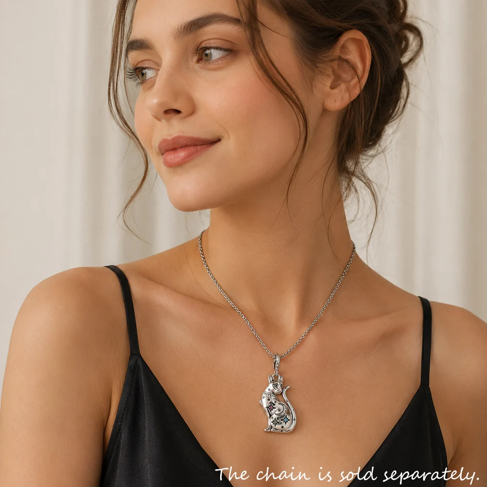 Magic Cat Constellation Personal Lucky Charm For Women 925 Sterling Silver Romantic Pendant