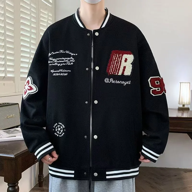 2026 Spring New Coat Boys Embroidered Baseball Jacket Fashionable and Versatile Trendy Youth Autumn Wear view 4